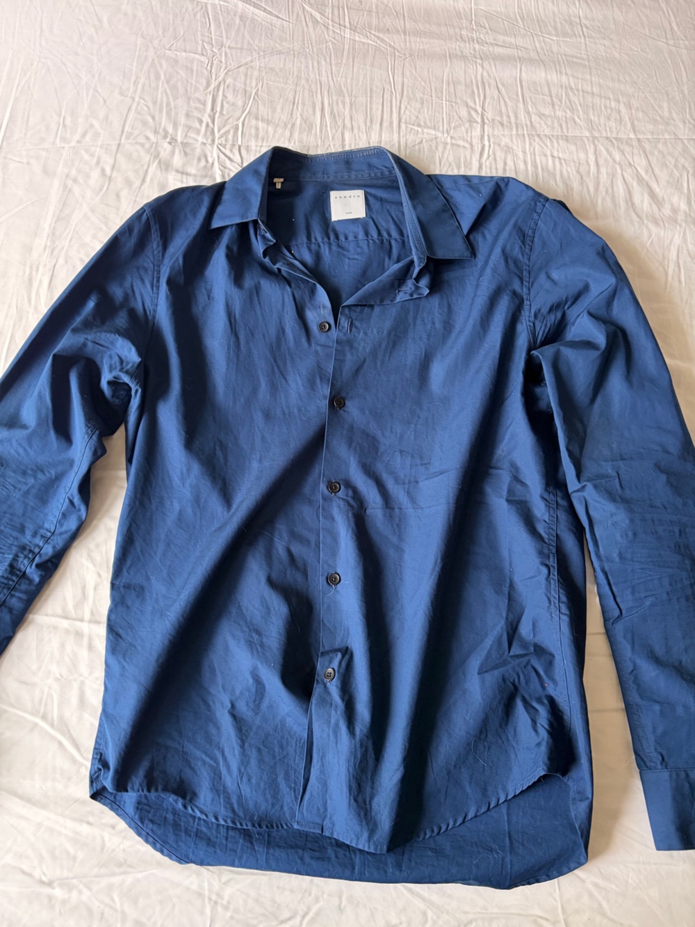 Sandro Men's Navy Blue Dress Shirt